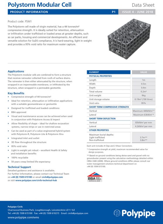 Polystorm Datasheet Issue 4 June 2018 1